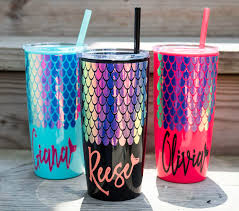 Mermaid Tumbler Personalized Mermaid Cup Mermaid Mermaid Cup Mermaid Decor Decorated Wine Glasses