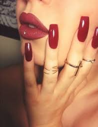 Black And Red Acrylic Nails Square 