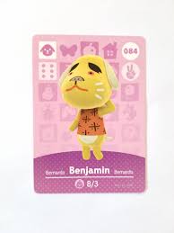Animal Crossing Amiibo Card Benjamin 84 Mercari Animal Crossing Amiibo Cards Animal Crossing Animal Crossing Villagers