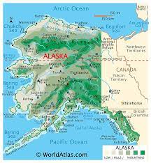 The detailed map shows the us state of alaska and the aleutian islands with maritime and land boundaries, the location of the state capital juneau, major cities and populated places, rivers and lakes, highest mountains, interstate highways, principal highways, ferry lines, and railroads. Alaska Maps Facts World Atlas