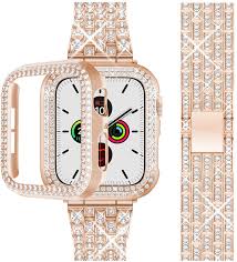 You can make it look like a different accessory each day you put it on, simply by changing the band. Amazon Com Beuxece Bling Band Compatible With Apple Watch Band For Women Bling Case 38mm 40mm 42mm 44mm Iwatch Se Series 6 5 4 3 2 1 Band Metal Jewelry Rhinestone Diamond Bracelet Wristband Rose Gold 44mm