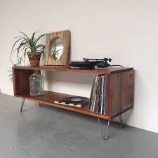 This Classic Mid Century Style Console Table Is Ideally Sized For Use As A Vinyl Record Storage Cabinet But I Furniture Mid Century Coffee Table Vinyl Storage