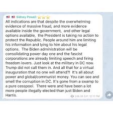 Trump supporters' own explanations for assaulting the capitol are undercutting his impeachment defense zoe tillman · feb. Yashar Ali On Twitter Sidney Powell On Telegram The President Is Taking No Action To Protect The Republic We Need A Miracle Pray Https T Co Uligfqw5r2