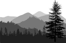 Dark Illustration With Mountain Forest Wall Mural Pixers We Live To Change In 2020 Forest Wall Mural Mountain Mural Wall Murals