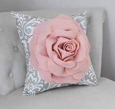 Decorative Rose Pillow Blush Pink Flower Pillow