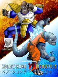 The final contenders of a war. Gokuzilla And Vegeta Kong Etsy In 2021 Godzilla Funny King Kong Vs Godzilla Godzilla