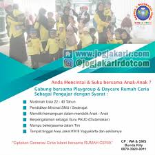 Check spelling or type a new query. Lowongan Kerja Guru Pengajar Di Rumah Ceria Yogyakarta Portal Info Lowongan Kerja Jogja Yogyakarta 2021