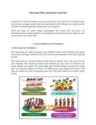 Contoh tarian lain yang menggunakan pola lantai garis lurus. Penerapan Pola Lantai Pada Gerak Tari Studocu