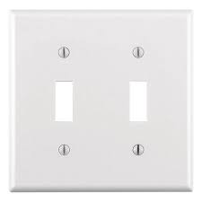Leviton 2 Gang Toggle Wall Plate White R52 88009 00w The Home Depot Plates On Wall Light Switch Covers Leviton