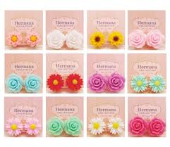 12 Pairs Lot Of Cute Vintage Flowers Kids Girls Clip On Earrings For Women Gift Cliponearrings Clip On Earrings Women S Earrings Kids Earrings