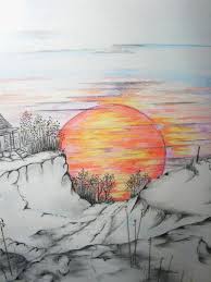 Auctiva Image Hosting Landscape Drawings Art Drawings How to draw landscape pencil sketch scenery step by step sunset beautiful scenery art for beginners.