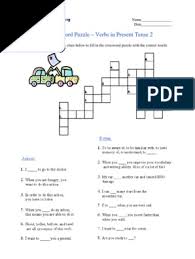 Valentine's day crossword puzzle pdf. Crossword Puzzle Verbs In Present Tense 2