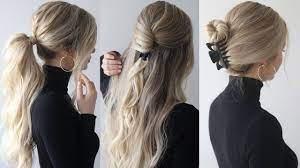 Take few strands of hair from the front and put it as high ponytail using elastic band or thin hair band. How To Easy Hairstyles W Claw Clips Claw Clip Hairstyles Youtube