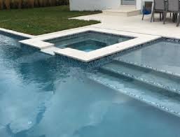 Contemporary Pool With Blue Mix Custom Recycled Glass Mosaic Mosaic Glass Luxury Pool Pool