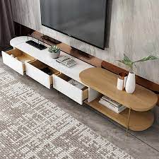 Wholesale Luxury White Movable Tv Cabinet And Round Side Table Combination Nordic Minimalist In 2020 Wood Furniture Living Room Living Room Wood Minimalist Living Room