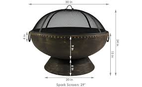Buying guide for best fire pit spark screens. Amazon Com Sunnydaze Outdoor Fire Pit Bowl 30 Inch Large Round Wood Burning Patio Backyard Firepit For Outside With Spark Screen Fireplace Poker And Metal Grate Garden Outdoor