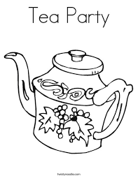 Lovely digital coloring page, so glad this artist is making her art available to us. Tea Party Coloring Page Twisty Noodle