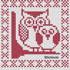 In three simple steps you will transform a picture into a beautiful cross stitch chart. Stickeule Ende Der Ferien Heklediagram Heklemonstre Hekling