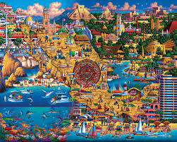 Puzzle is 1000 pieces and is 19 x 26. Best Of Mexico 100 Pieces Dowdle Folk Art Puzzle Warehouse