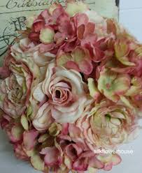 Vintage Pink Roses Peonies And Hydrangeas Silk Bridal Bouquet Www Silkflowerhouse Com Artificial Flowers Wedding Flowers Uk Silk Flowers