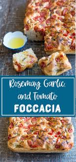 Tomato Garlic Rosemary Focaccia This Focaccia Has So Much Flavor The Roasted Tomatoes And Garlic So Yum Vegetarian Recipes Healthy Dishes Bread Roast