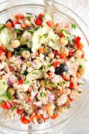Mediterranean Tuna Salad Onlyalbacore Ad Bumblebeeseafoods Tuna Salad Recipe Mediterranean Recipes Mediterranean Tuna Salad