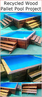 The Best Advantage Of Creating This Wood Pallets Pool Is That You Can Customize This Pallet Project According To Y Pallet Pool Diy Pallet Projects Wood Pallets