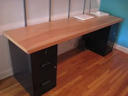 Solid Wood Door Desk 24 X 84 Desk Top 30 Metal Filing Cabinets 10 Each Door Desk Diy Wood Desk Homemade Desk