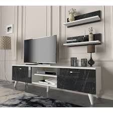 Dekorister Geacles Tv Unitesi Beyaz Mermer Tekzen
