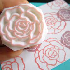 Camellia Chanel Flower Rubber Stamps Set Of 2 Flower Rubber Stamps Chanel Flower Stamp Carving