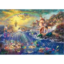 Disney parks thomas kinkade cinderella castle 1000pc puzzle this beautiful puzzle is from a painting by thomas kinkade of cinderella's castle at walt disney world. Thomas Kinkade Disney The Little Mermaid 1000 Pcs Coiledspring Games