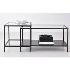 Nesting Coffee And Side Table Set Glass Metal Black Brown Ikea Vittsjo Brand New Ikea Ikea Vittsjo Cheap Furniture Online Coffee Table