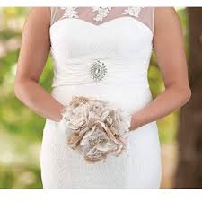 Burlap wedding bouquets are an awesome alternative to traditional fresh flowers. Amazon Com Lillian Rose Rustic Country Wedding Burlap Flower Bouquet 7 5 Ivory Taupe Home Kitchen