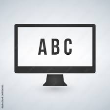 Computer haben hingegen nur zwei . Vector Isolated Icon Of Computer With Letters Of The Alphabet On Monitor Concept Of Back To Primary School Icon Stock Vector Adobe Stock