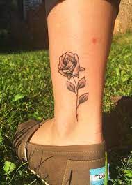 Shaded Rose Flower Tattoo On Left Ankle Rose Flower Tattoos Small Tattoos Flower Tattoos