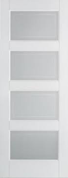 Internal White Contemporary 4 Panel Frosted Glass Door Moda Doors Glass Doors Interior Shaker Interior Doors Doors Interior