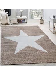 Kinder spiel teppich sterne grau rund grosse 133 real de. Paco Home Designer Teppich Stern Muster Modern Trendig Kurzflor Meliert In Braun Beige Klingel