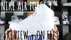 •rubber outsole provides traction and resists wear. Nike Air Force 1 Hi White 07 Review On Feet Youtube