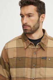 Columbia shirt Windward men's brown color regular 2054771 at PRM US
