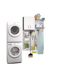 Flow Wall Modular Laundry Room Storage Set With Accessories In White 16 Piece Fcs 4812 1w The Home Depot In 2021 Laundry Room Storage Small Laundry Room Organization Laundry Room Storage Shelves