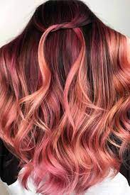 47 Breathtaking Rose Gold Hair Ideas You Will Fall In Love With Instantly Hair Styles Hair Highlights Natural Red Hair