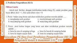 Jawaban Pg Dan Esai Penilaian Pengetahuan Ki 3 Penjaskes Kelas 8 Halaman 233 235 Youtube
