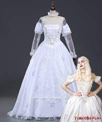 When that celebration goes awry, the white queen seems to flee from the scene by disappearing into a tureen of soup. Alice In Wonderland Cosplay White Queen Dress Costume