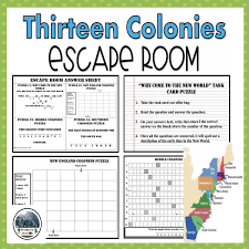 13 Colonies Escape Room Escape Room 13 Colonies Social Studies Notebook