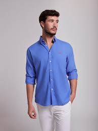 Blue Linen Shirt Long Sleeve Regular Fit – Mr Blue