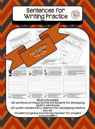 Sentences For Writing Practice 4th 5th 6th Fall Edition In 2020 Writing Practice Writing Practice Worksheets Substitute Teaching