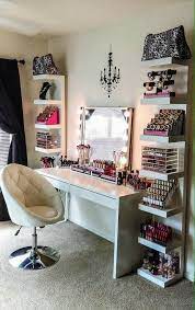 This Is A Cute Vanity I Don T Need All The Makeup Though Just My Hair Care Products And Polish More Glam Room Room Decor Home Decor