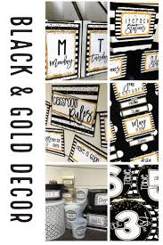 Black And White Classroom Border My Newest Black And Gold Classroom Decor Collection Is Guaranteed To Make Your Room Shine It Is Full Of Blac Classroom Decor Decor Bundle Black And Gold Theme