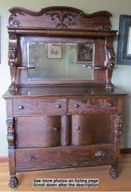 19th Century Victorian Sideboard W Carved Lions Beveled Mirror Tiger Oak Victorian Sideboards Victorian Style Furniture Victorian Furniture