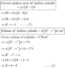 Total surface area of a cylinder (tsa) = curved surface area (csa) + total area of the flat surfaces. The Difference Between The Outer And Inner Curved Surface Areas Of A Hollow Right Circular Cylinder Sarthaks Econnect Largest Online Education Community